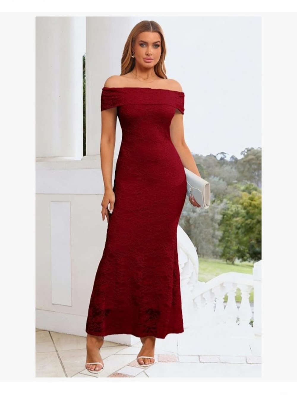 NWOT Mitilly Red Lace Maxi Dress - XL